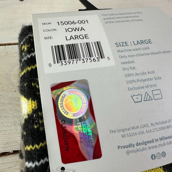 NWT Iowa State Muk Luks Game Day Slipper Socks Sox Unisex Large - Picture 5 of 5
